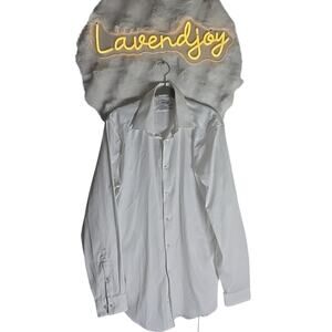 Calvin Klein Slim Fit Button Shirt Mens 16 34/35 White Office Formal Holiday